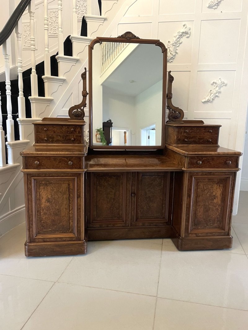 Exhibition Quality Antique Victorian Burr Walnut Dressing Table